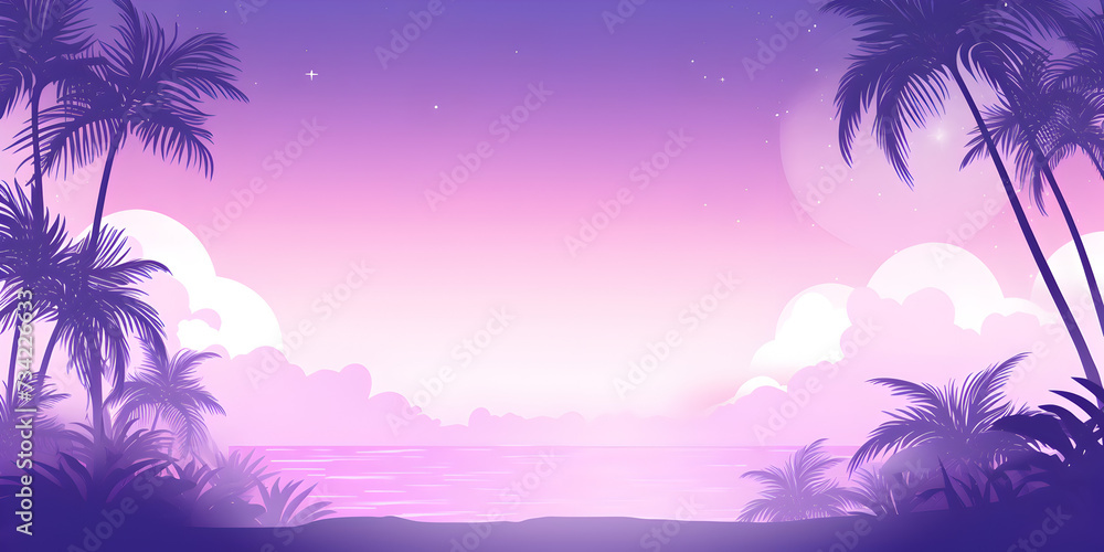 Gradient purple abstract tropical theme background