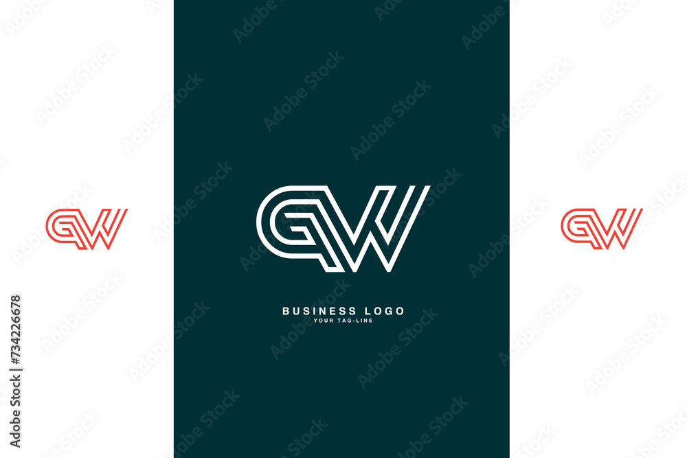 GW, WG, G, W, Abstract Letters Logo Monogram GW, WG, G, W, Abstract Letters Logo Monogram