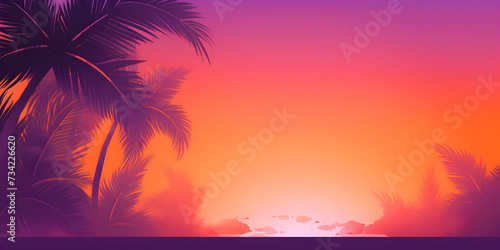 Gradient purple and orange abstract tropical theme background © TatjanaMeininger