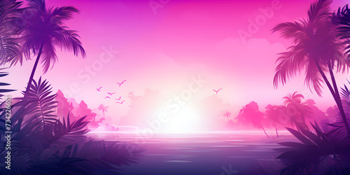 Gradient pink abstract tropical theme background © TatjanaMeininger
