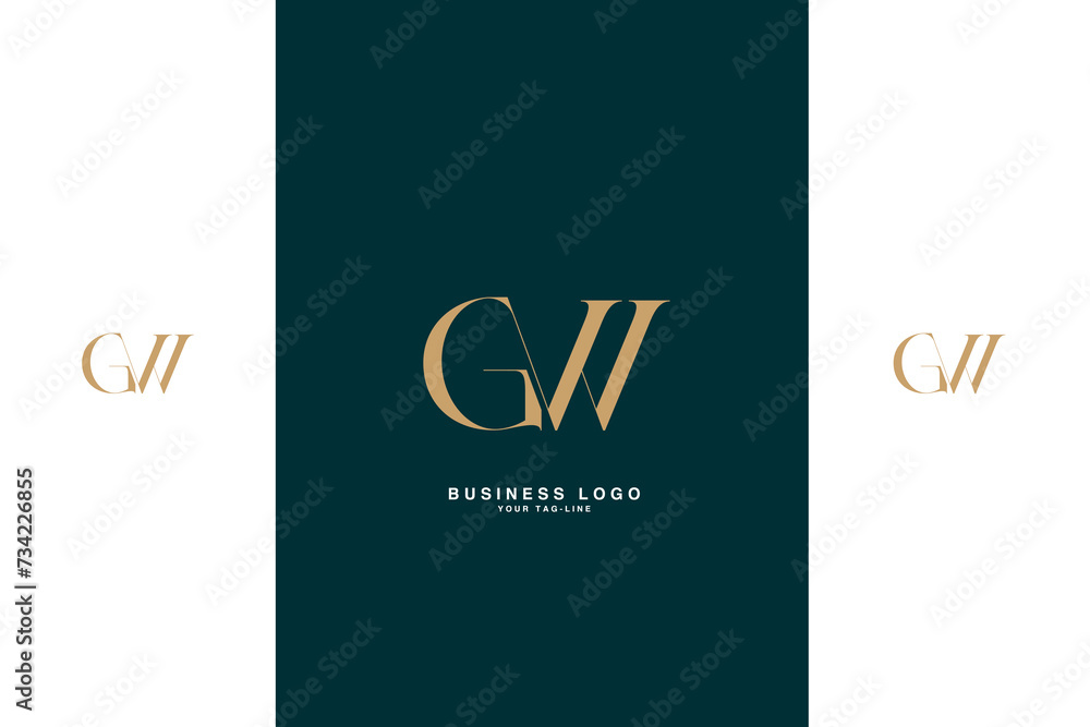 GW, WG, G, W, Abstract Letters Logo Monogram GW, WG, G, W, Abstract Letters Logo Monogram