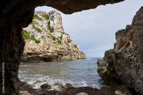 Beautiful scenery of the seashore of the island Menorca