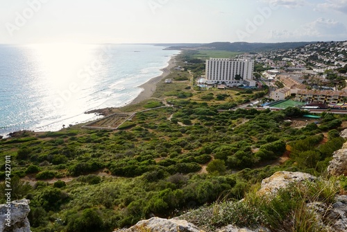 Beautiful scenery of the seashore of the island Menorca