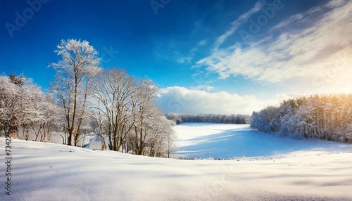 beautiful snowy landscape winter nature seasonal concept