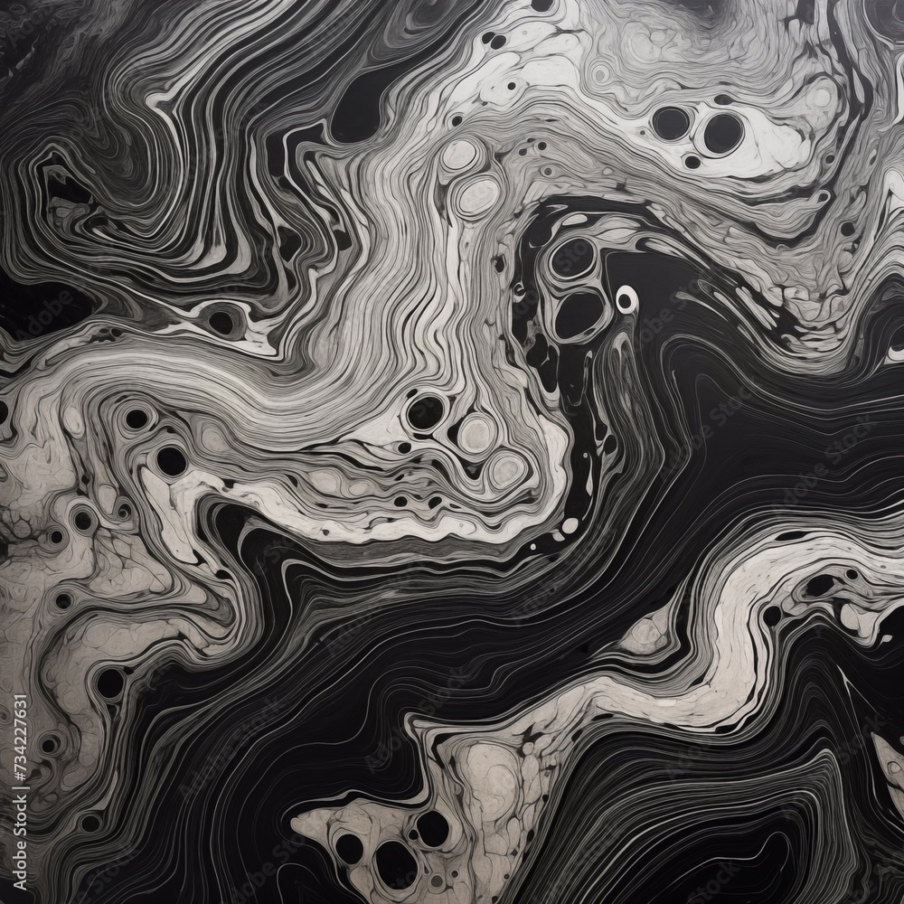 abstract black and white  waves background 