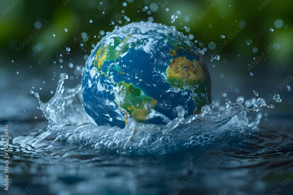 World water day. Globe Concept design for planet earth made of water illustration World water day. Globe Concept design for planet earth made of water illustration