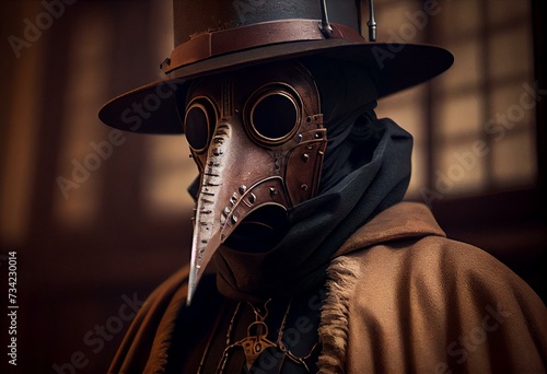 Plague Doctor During The Great Pandemic of The Dark Ages. Generative AI