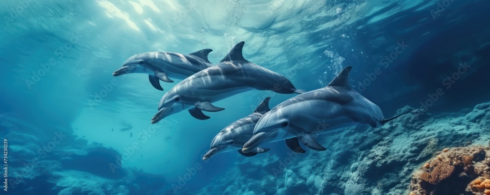 Dolphins swiming together. Dolphins swiming together.