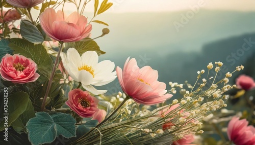 floral background with place for your text illustration with copy space