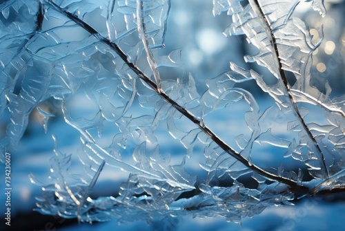 Janelas and cold glasses in frozen landscape., generative IA photo
