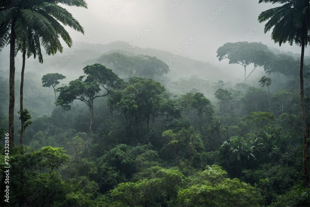 Jungle forests in fog Jungle forests in fog