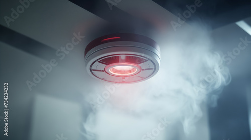 Wallpaper Mural Working smoke detector and fire alarm in action. System for protection and safety of smart home or warehouse Torontodigital.ca