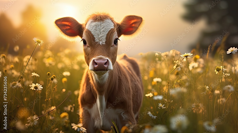milk baby cow - obrazy, fototapety, plakaty 
