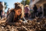 Communities come together to rebuild after the hurricane., generative IA