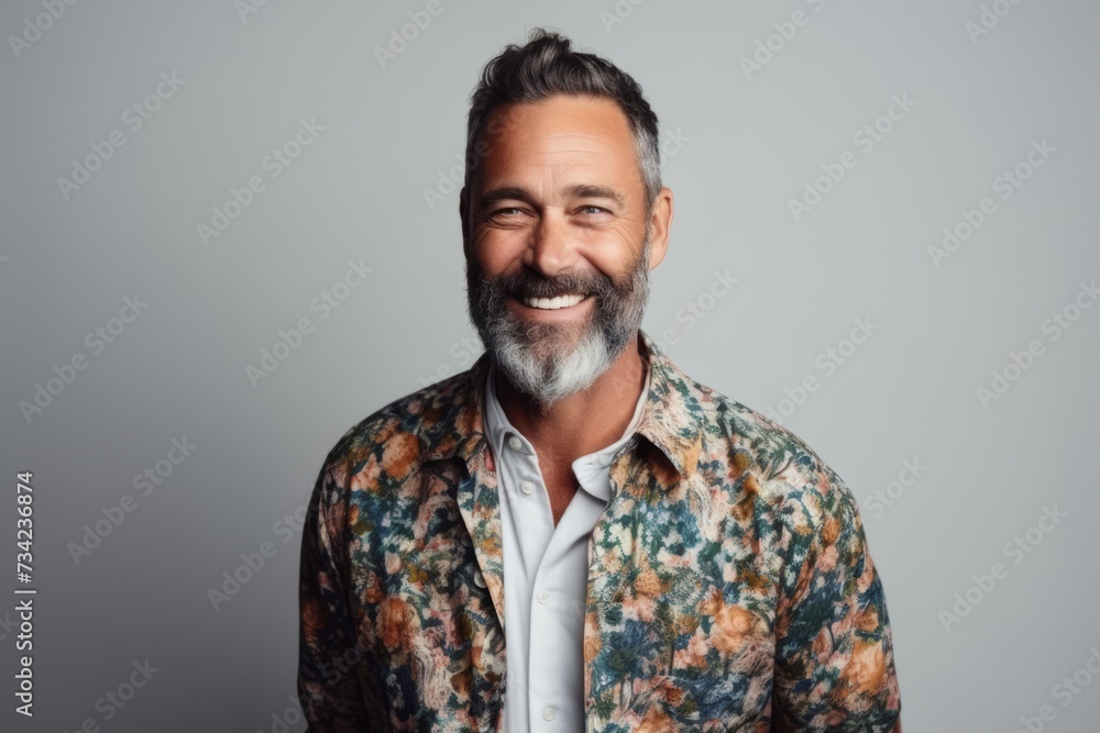 Portrait of a handsome middle-aged man smiling at camera. Portrait of a handsome middle-aged man smiling at camera.