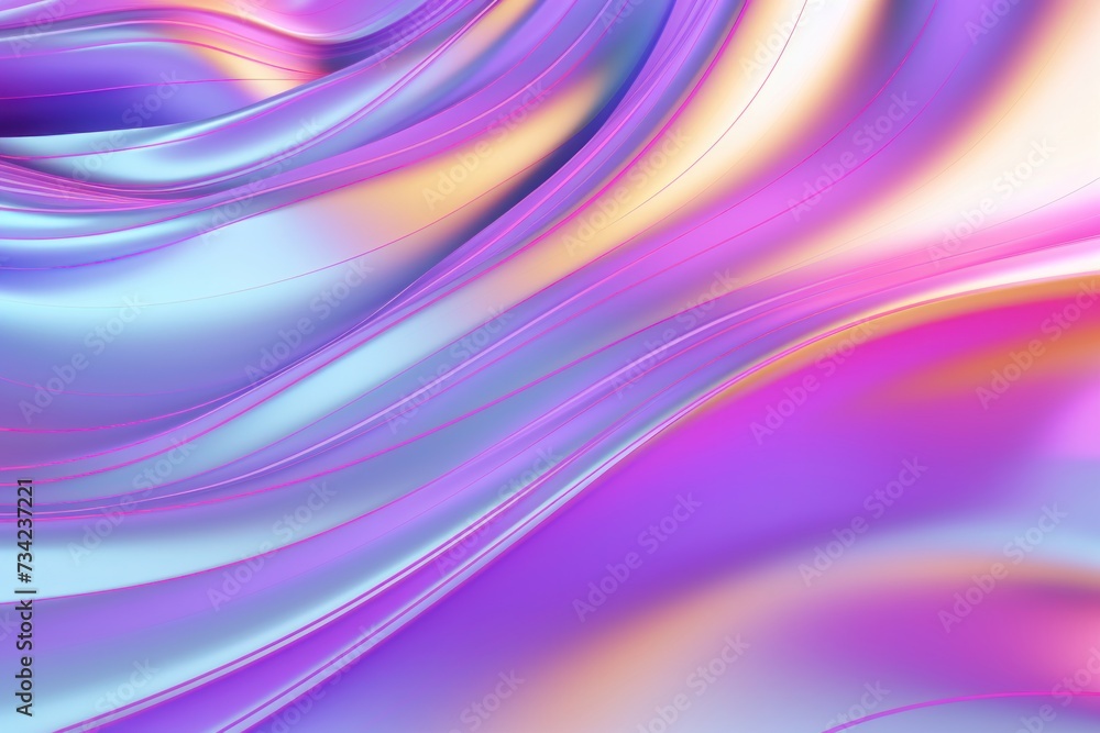 Abstract futuristic background. Holographic liquid shape in motion. Iridescent gradient digital art for banner, wallpaper.