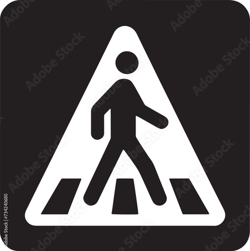 Pedestrian Crossing Traffic Sign Icon vector