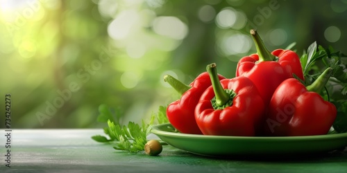 sweet bell pepper in a plate Generative AI photo