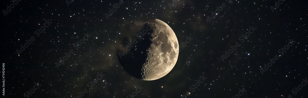Fototapeta premium the moon in the dark sky