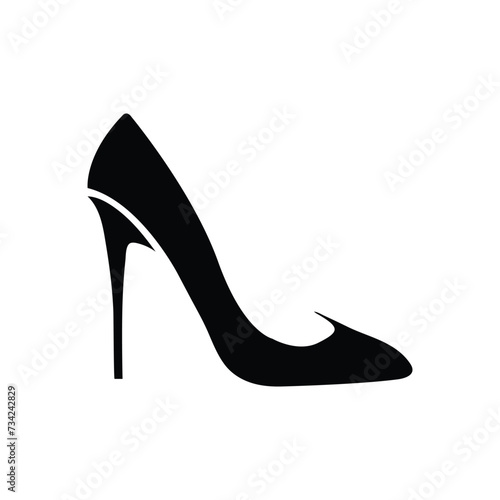 Creative women fashionable high heel icon silhouette vector art illustration.