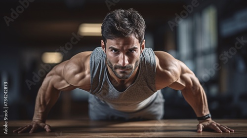 a man doing push ups