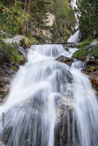 Argualas waterfalls  Panticosa  Pyrenean mountain range  Huesca  Spain