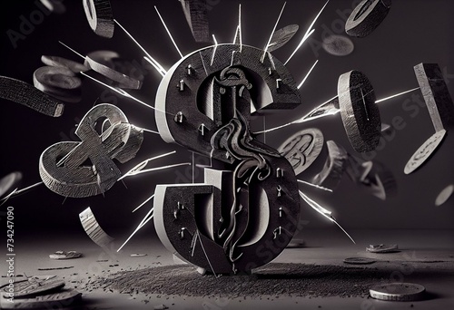 Magnet attracting dollar signs. Generative AI