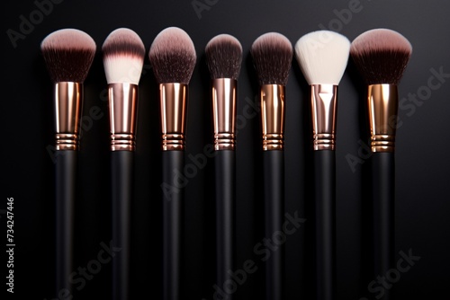a group of makeup brushes