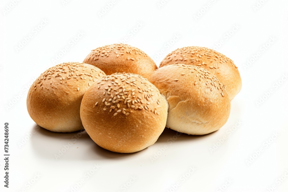 bun bread closeup isolated on white background bun bread closeup isolated on white background
