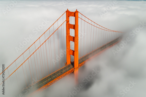 Golden Gate Bridge Shrouded in Morning Mist