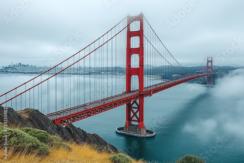 Misty Morning: Golden Gate Bridge Overlooking San Francisco