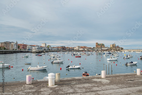 Panoramic views of Castro Urdiales bay, Cantabria, Spain.