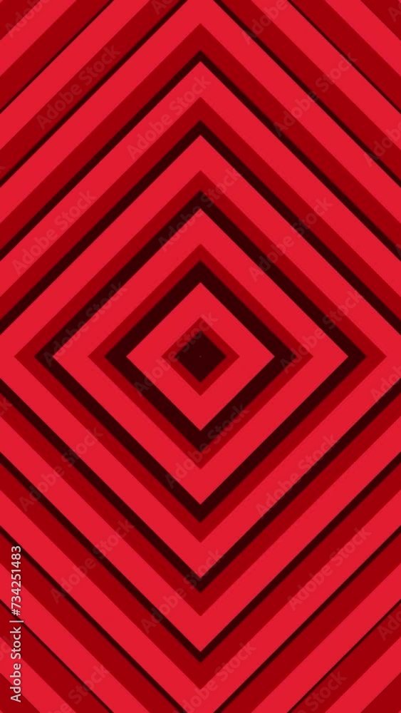 Square rings shrinking from center. Red color growing Square rings oscilating like radio waves. Flat animated concentric Square rings getting bigger. Square rings shrinking from center. Red color growing Square rings oscilating like radio waves. Flat animated concentric Square rings getting bigger.
