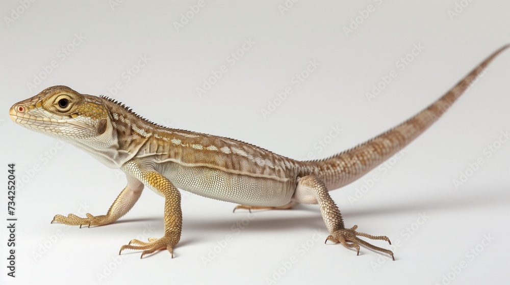 A beautiful image of a lizard isolated on a plain white background. close up of a lizard A beautiful image of a lizard isolated on a plain white background. close up of a lizard