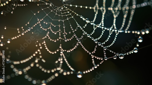 a close up of a spider web with drops of water on it's spider's web spider web, spider webs, dews, spider webs, spider web, spider webs, spider webs, spider webs, spider webs, spider webs,. © Olga