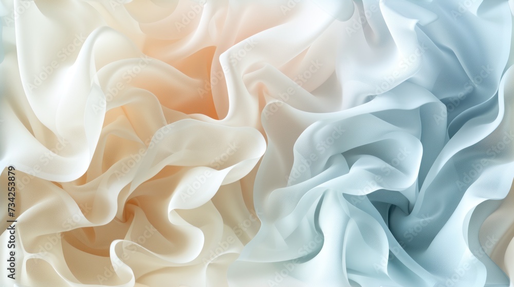 Obraz premium a close up of a white, blue, and beige background with a wavy design on the top of the image and bottom half of the image of the image.