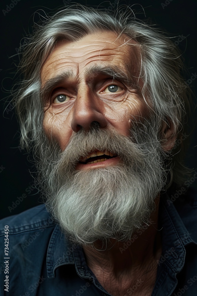 Elderly Man With a Long White Beard Elderly Man With a Long White Beard