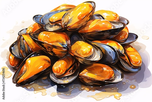 a pile of mussels