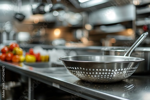 Large Metal Bowl on Counter