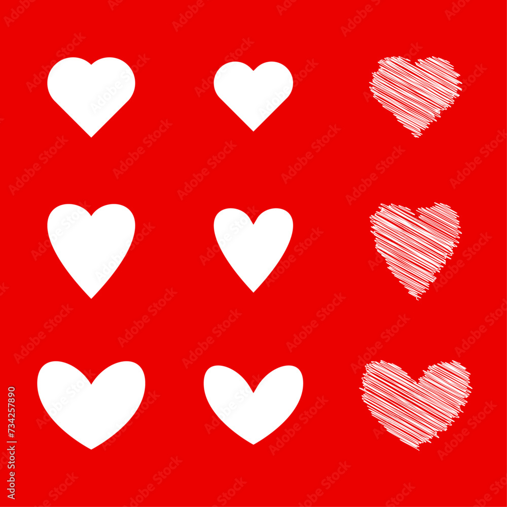 Free vector circle hearts set