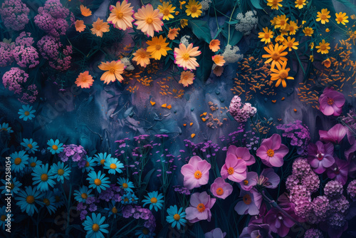 Whimsical pastel floral background wallpaper © Kaessa