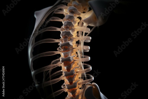 Injury to spinal disc due to fracture. Generative AI