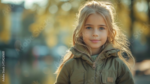 Wallpaper Mural Gentle Young Girl in Autumnal Setting Torontodigital.ca