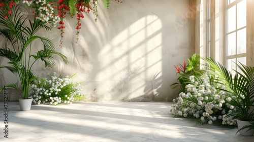 Sunny Room with Lush Indoor Plants