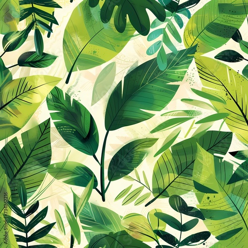 Vibrant Tropical Leaf Pattern for Fresh Botanical Designs