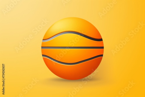 Basketball Ball on a Yellow Background