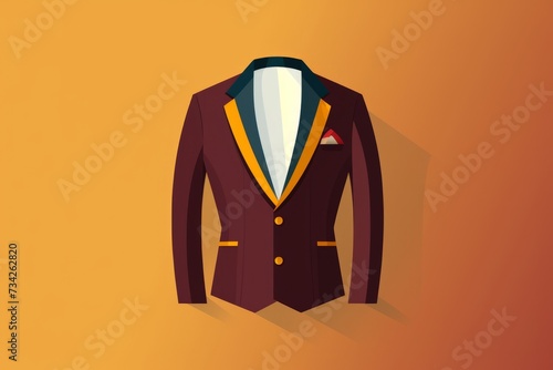 A Red Jacket With a Yellow and Green Lapel