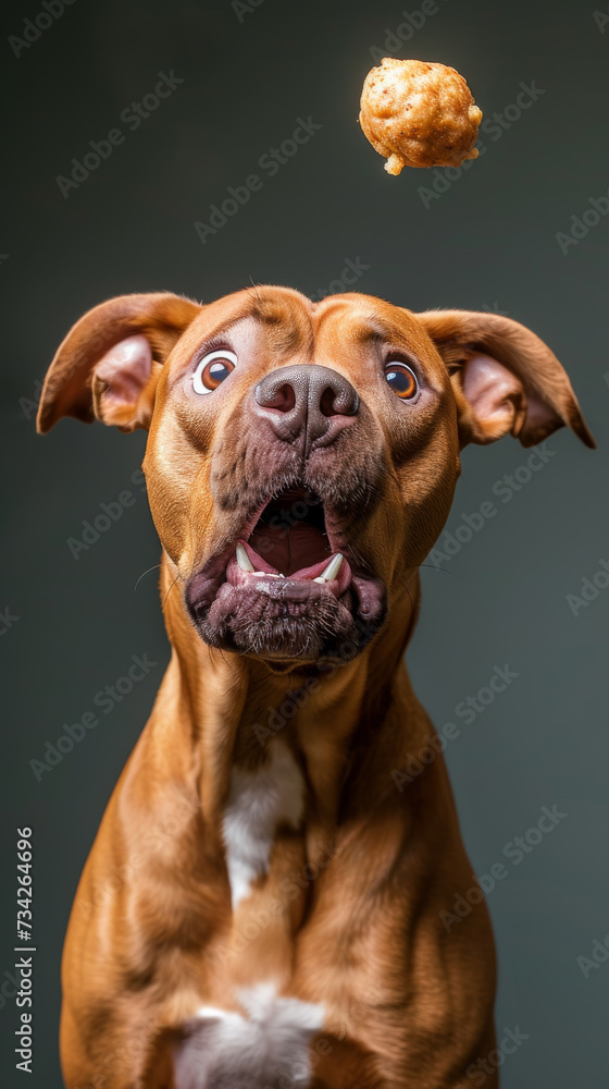 dog trying to catch food with a very dumb expression dog trying to catch food with a very dumb expression
