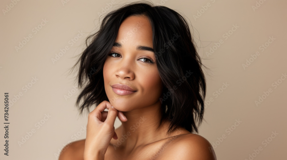 young woman with a natural, thoughtful expression on her face. young woman with a natural, thoughtful expression on her face.