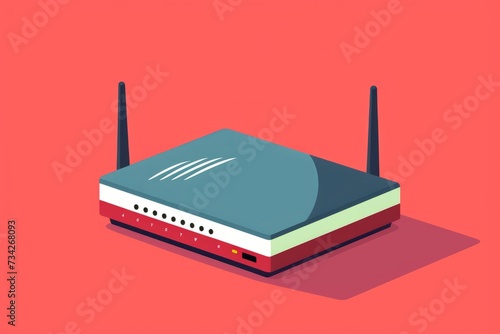Red and White Router on Pink Background